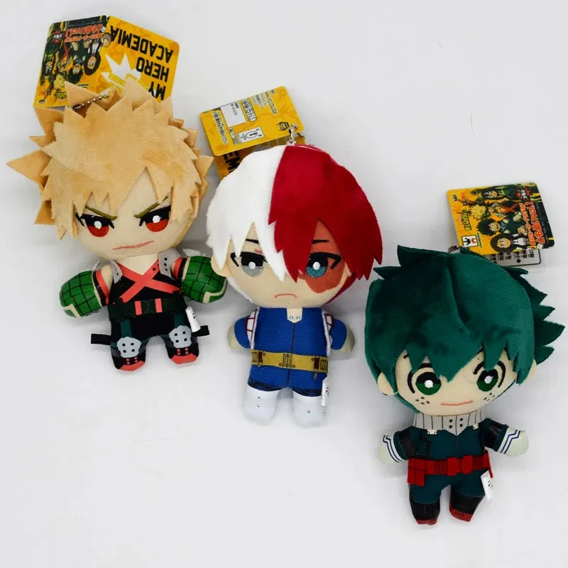 15CM My Hero Academia Plush Pendants | Izuku Midoriya, Katsuki Bakugou, Shouto Todoroki | Anime Soft Plush Doll Gifts