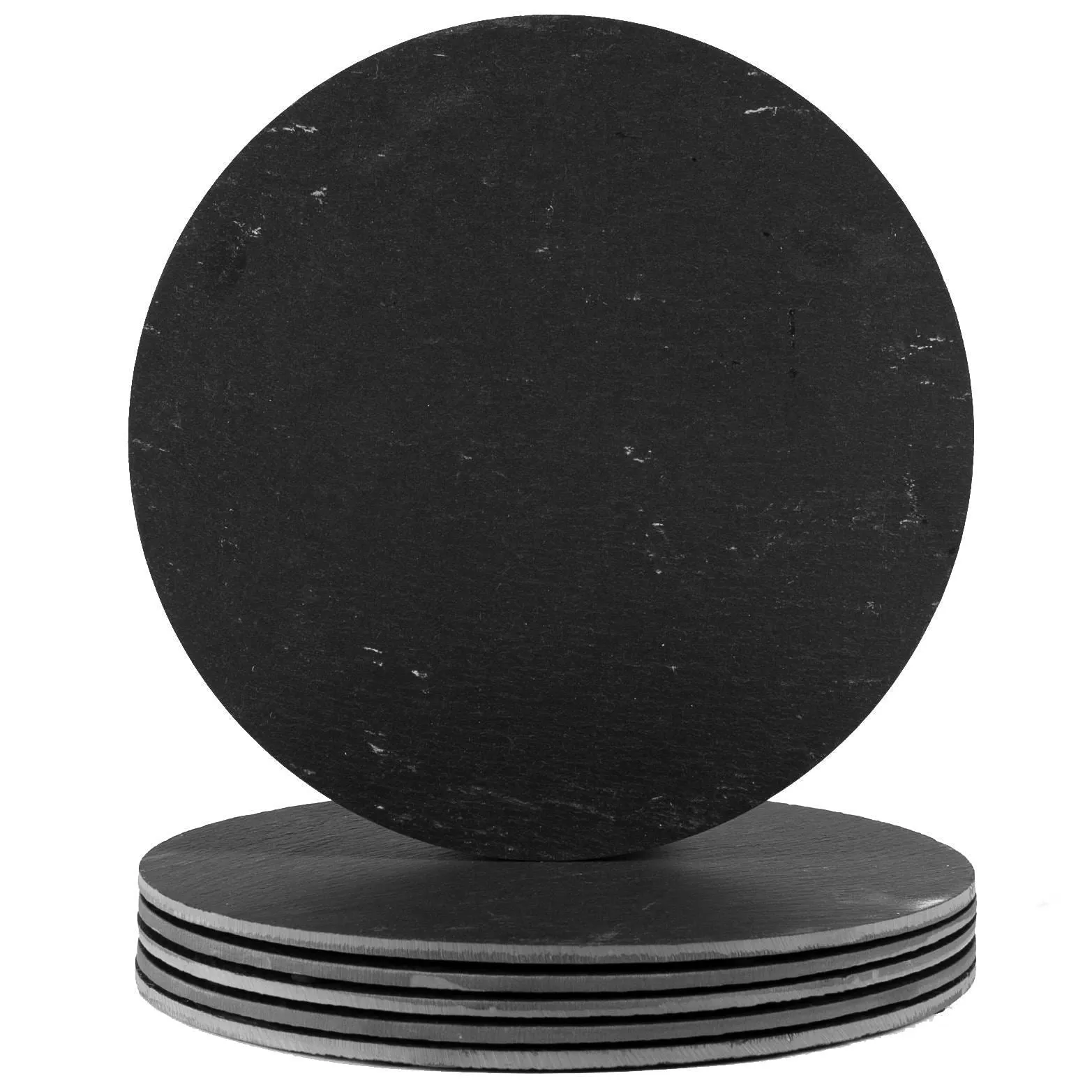 30cm Round Linea Slate Placemats - Pack of Six - By Argon Tableware