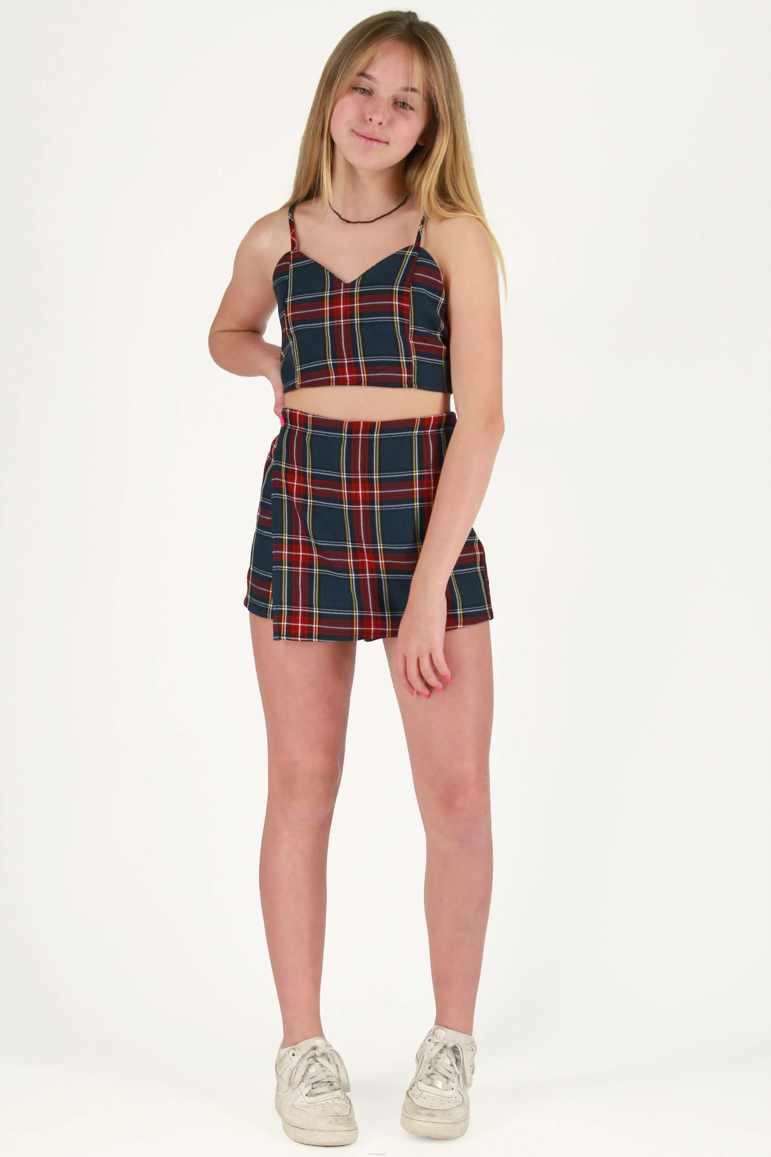 Adjustable Cami Top and Skorts - Tartan