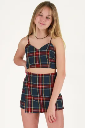 Adjustable Cami Top and Skorts - Tartan