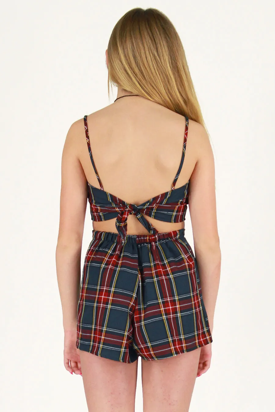 Adjustable Cami Top and Skorts - Tartan