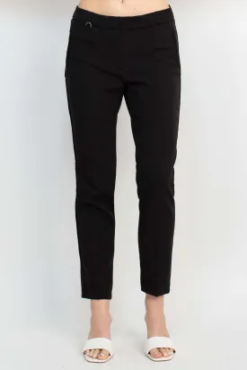 Adrianna Papell Mid Waist Solid Stretch Crepe Pants with Pockets