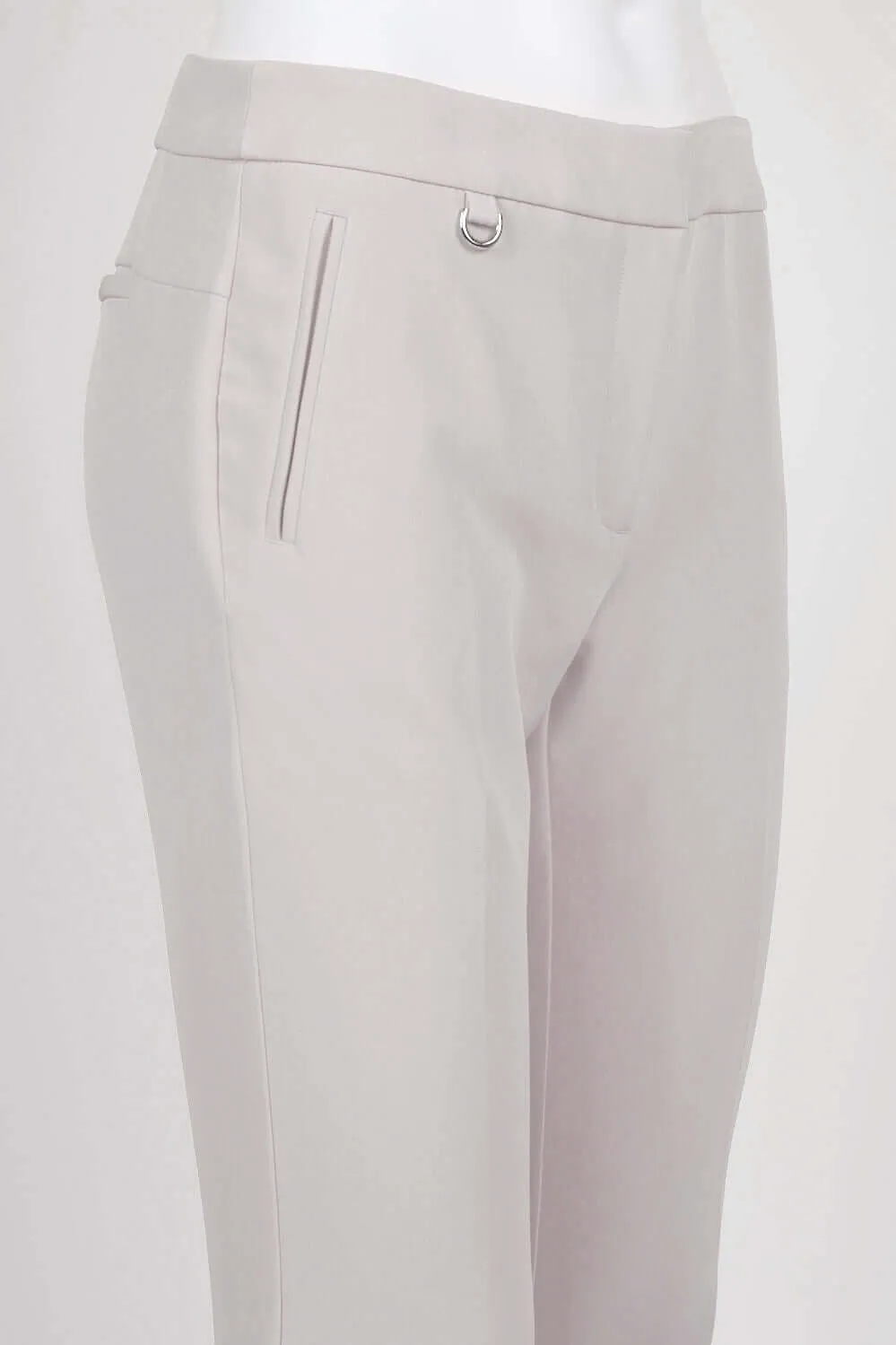 Adrianna Papell Mid Waist Solid Stretch Crepe Pants with Pockets