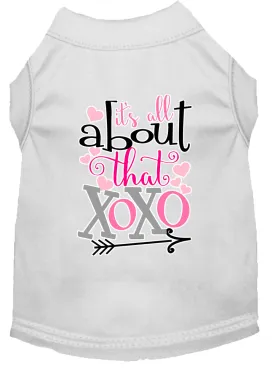 All About That Xoxo Screen Print Dog Shirt White Sm