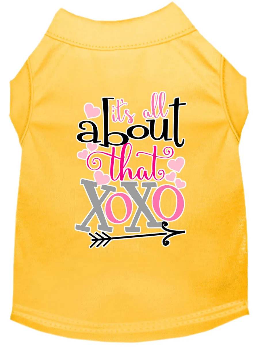 All About That Xoxo Screen Print Dog Shirt Yellow Xxxl