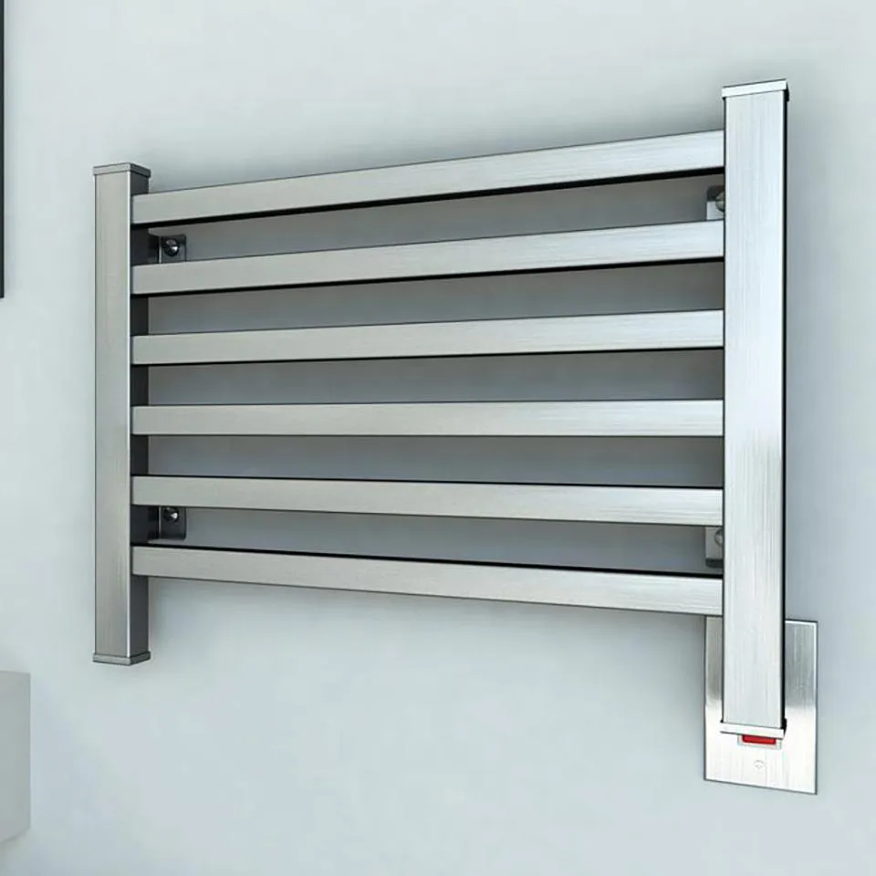 Amba Quadro Q-2016 Dual-Purpose Towel Warmer and Radiator with 6 Bars, Brushed Finish