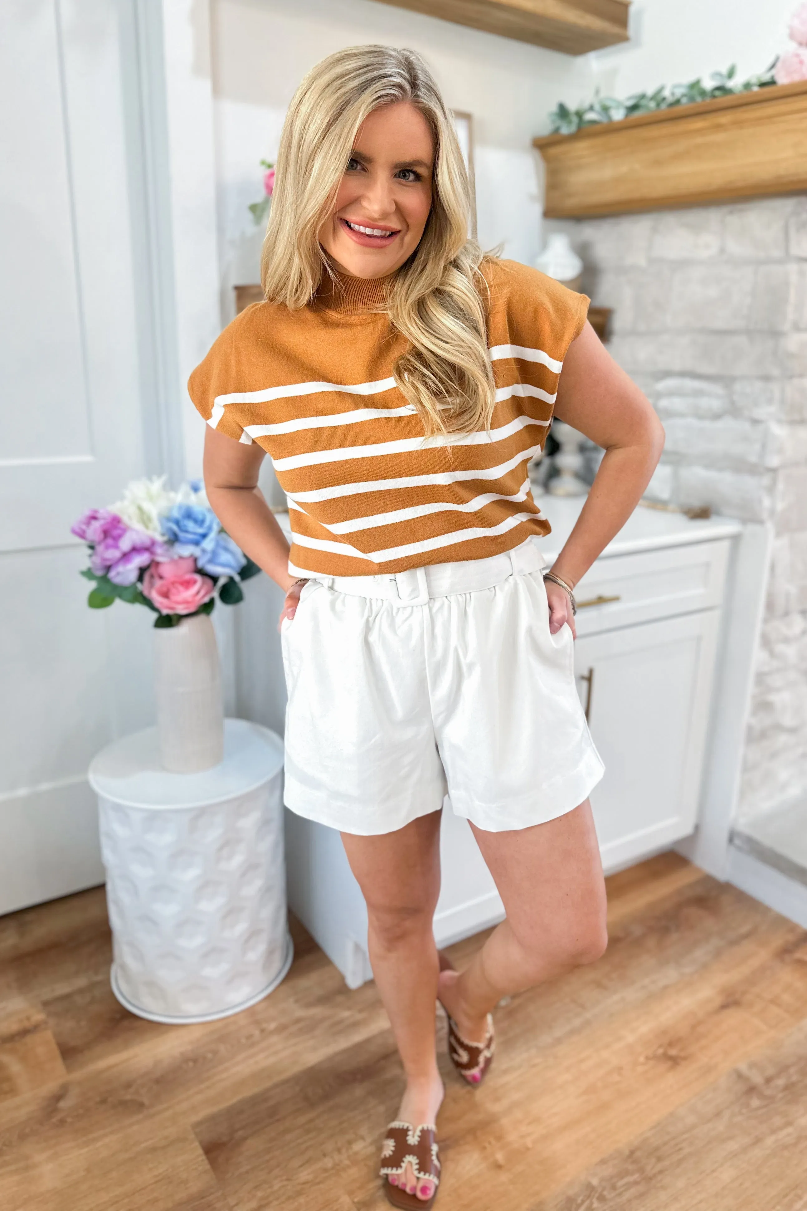 Anna Pull On Belted Shorts with Pockets *FINAL SALE*