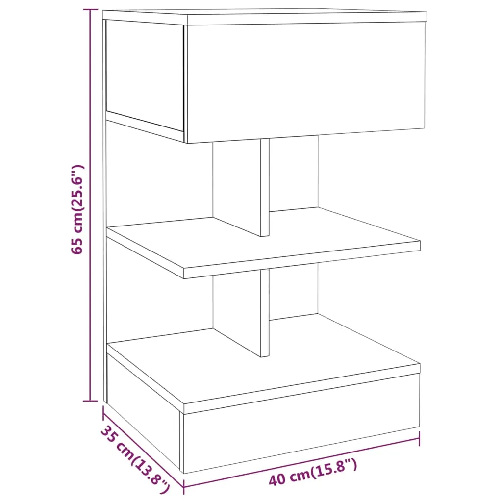 Bedside Cabinets 2 pcs Smoked Oak 40x35x65 cm Engineered Wood