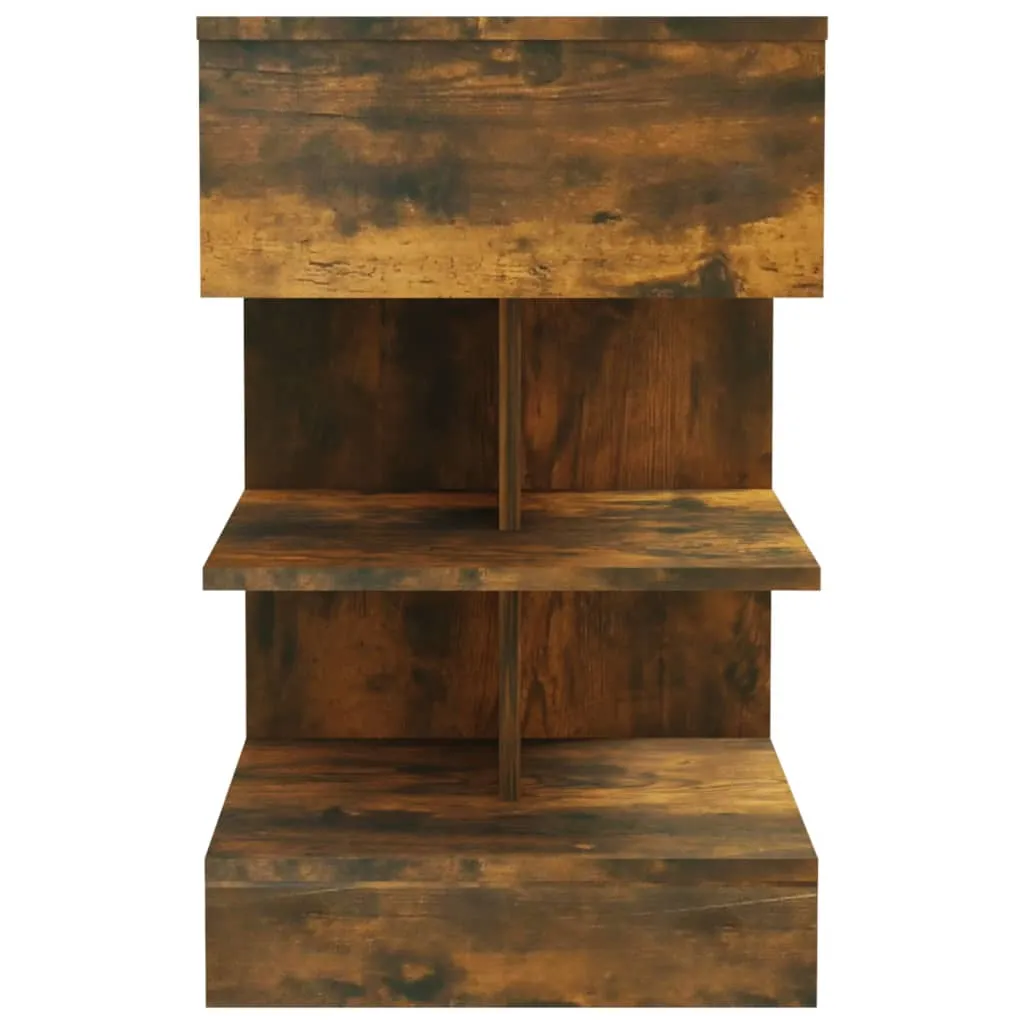 Bedside Cabinets 2 pcs Smoked Oak 40x35x65 cm Engineered Wood