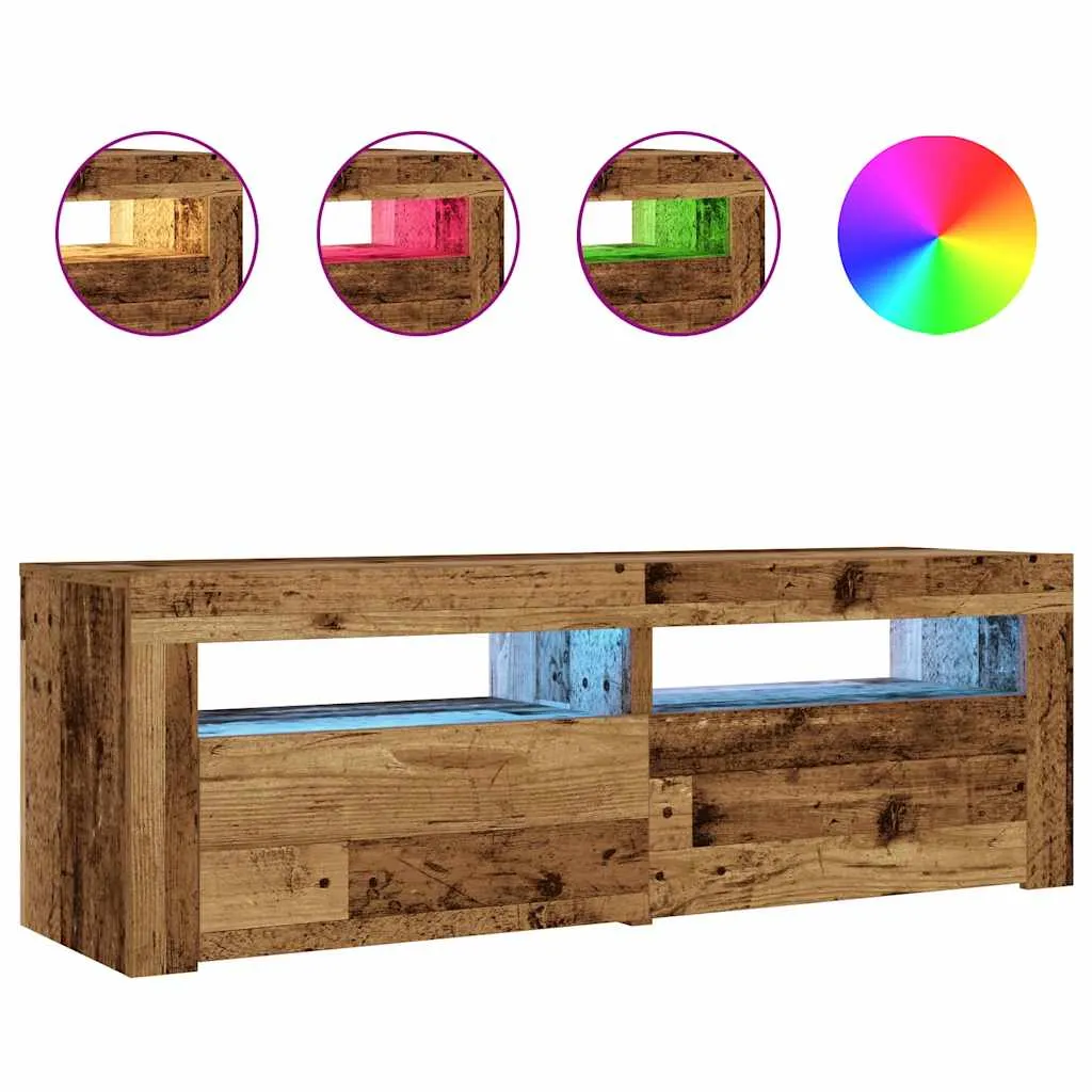 Bedside Cabinets 2 pcs with LEDs Old Wood 60x35x40 cm