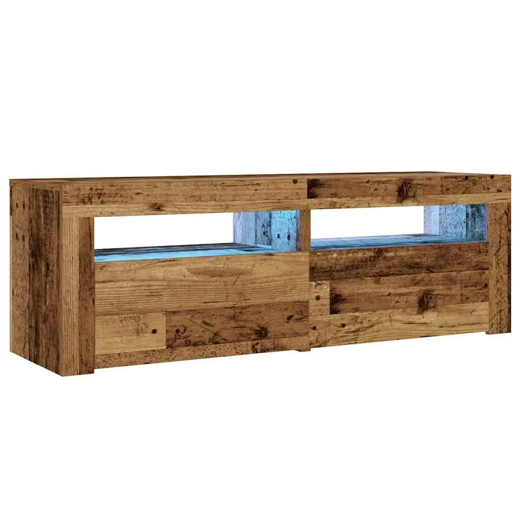 Bedside Cabinets 2 pcs with LEDs Old Wood 60x35x40 cm