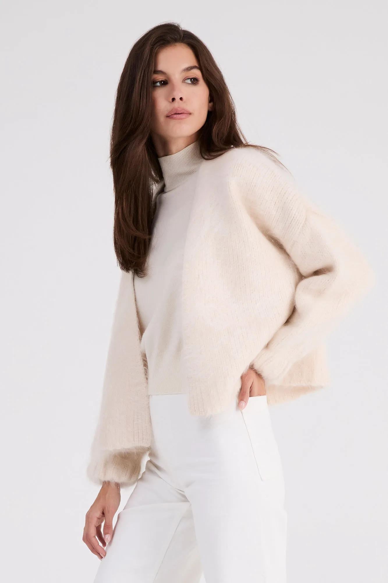   Beryll Anita Cashmere Cropped Cardigan | Milk