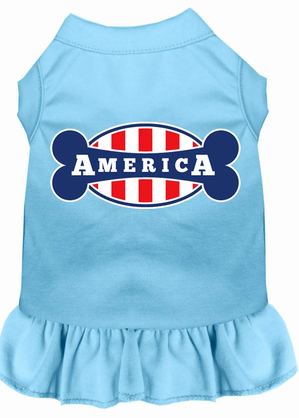 Bonely In America Screen Print Dress Baby Blue 4x (22)