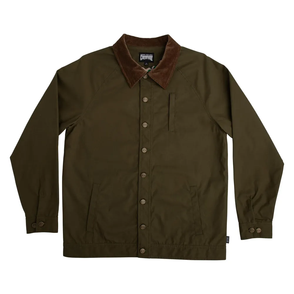 Creature Skateboards Hunter Waxed Canvas Men's Creature Chore Jacket - FOREST