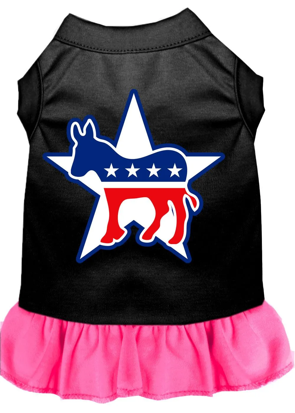 Democrat Screen Print Dress Black With Bright Pink Xxl (18)