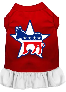 Democrat Screen Print Dress Red With White Lg (14)