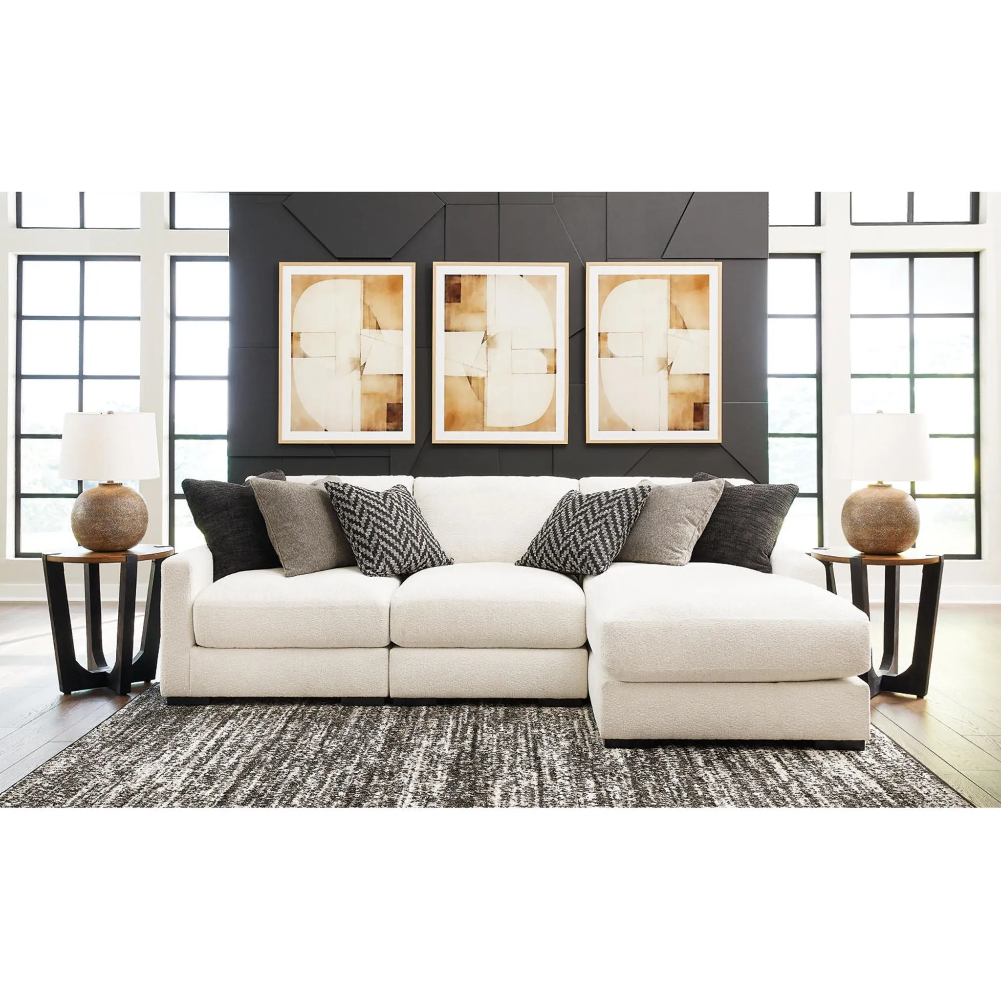 Elissa Court-Exclusive 3 Piece Modular Sectional with Chaise