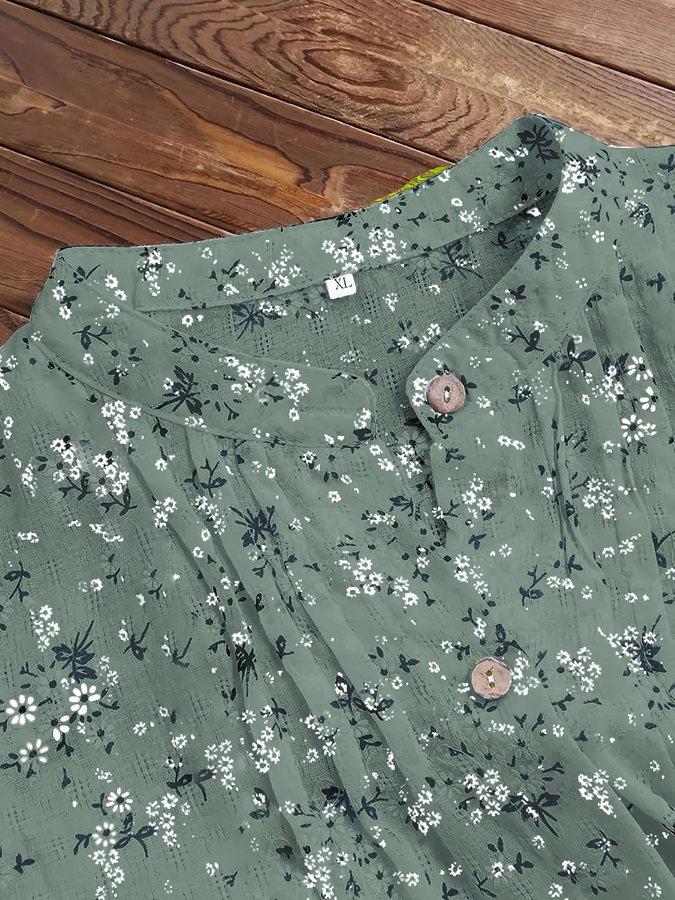 Floral Print Plus Size Button Up Shirt for Casual Wear