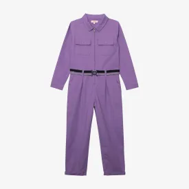 Girls' long purple jumpsuit