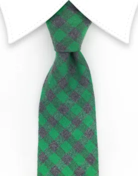 Green & Charcoal Cotton Tie