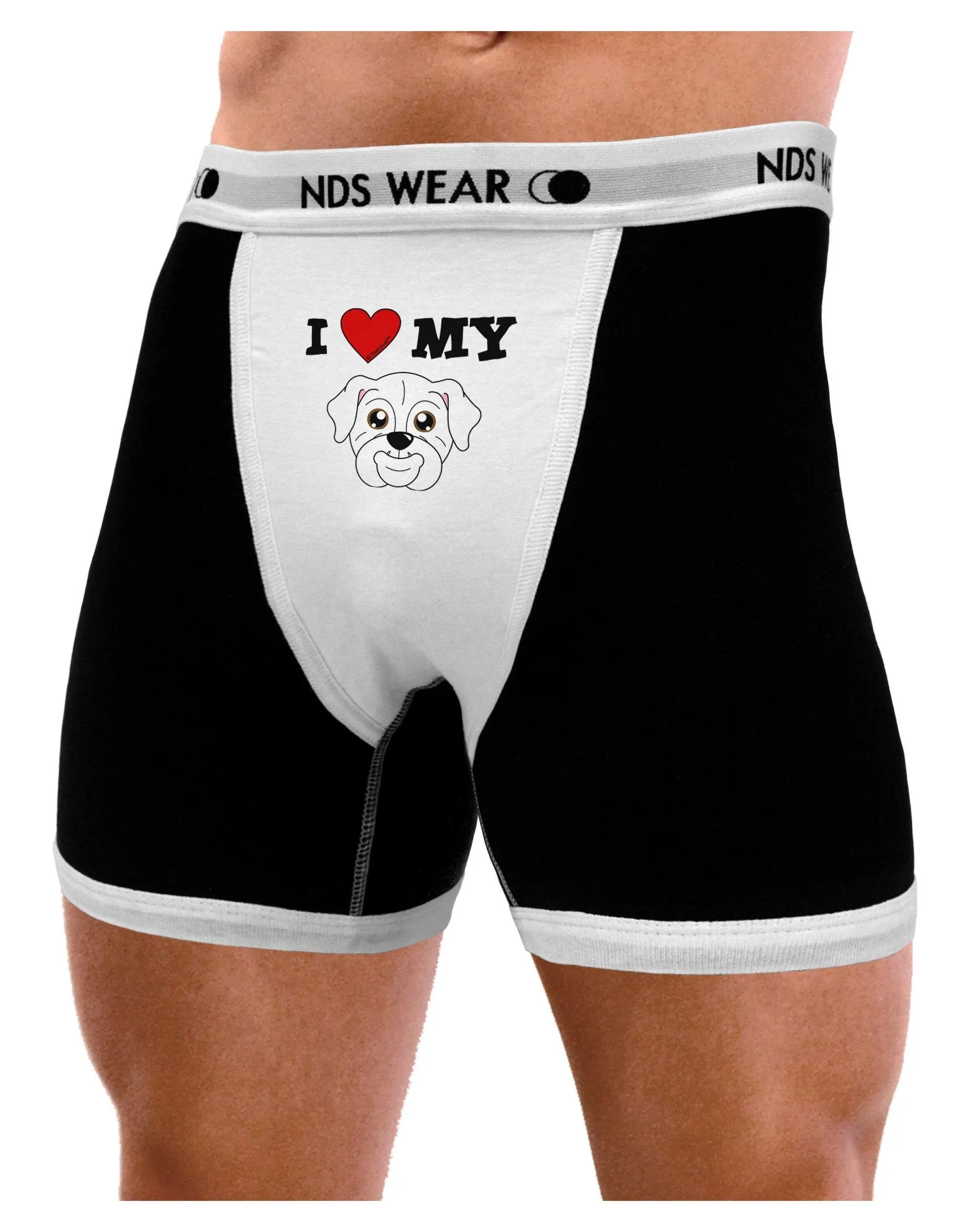 I Heart My - Cute Bulldog - White Mens Boxer Brief Underwear by TooLoud