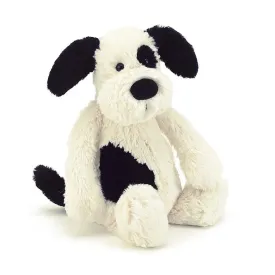 Jellycat, Bashful Black & Cream Puppy Medium