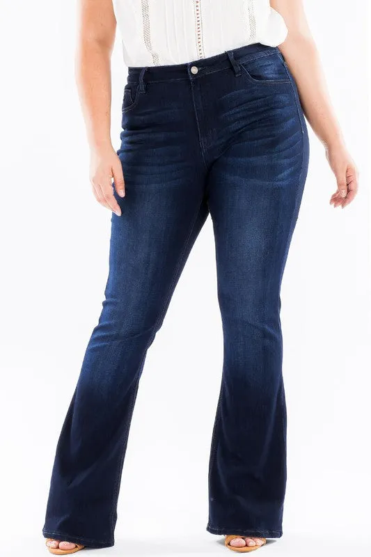 Kancan Aberdeen Mid Rise Bootcut Flare Jeans ~ Dark *FINAL SALE*