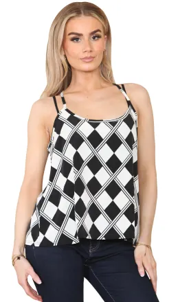 Ladies Black & White Cami Tops