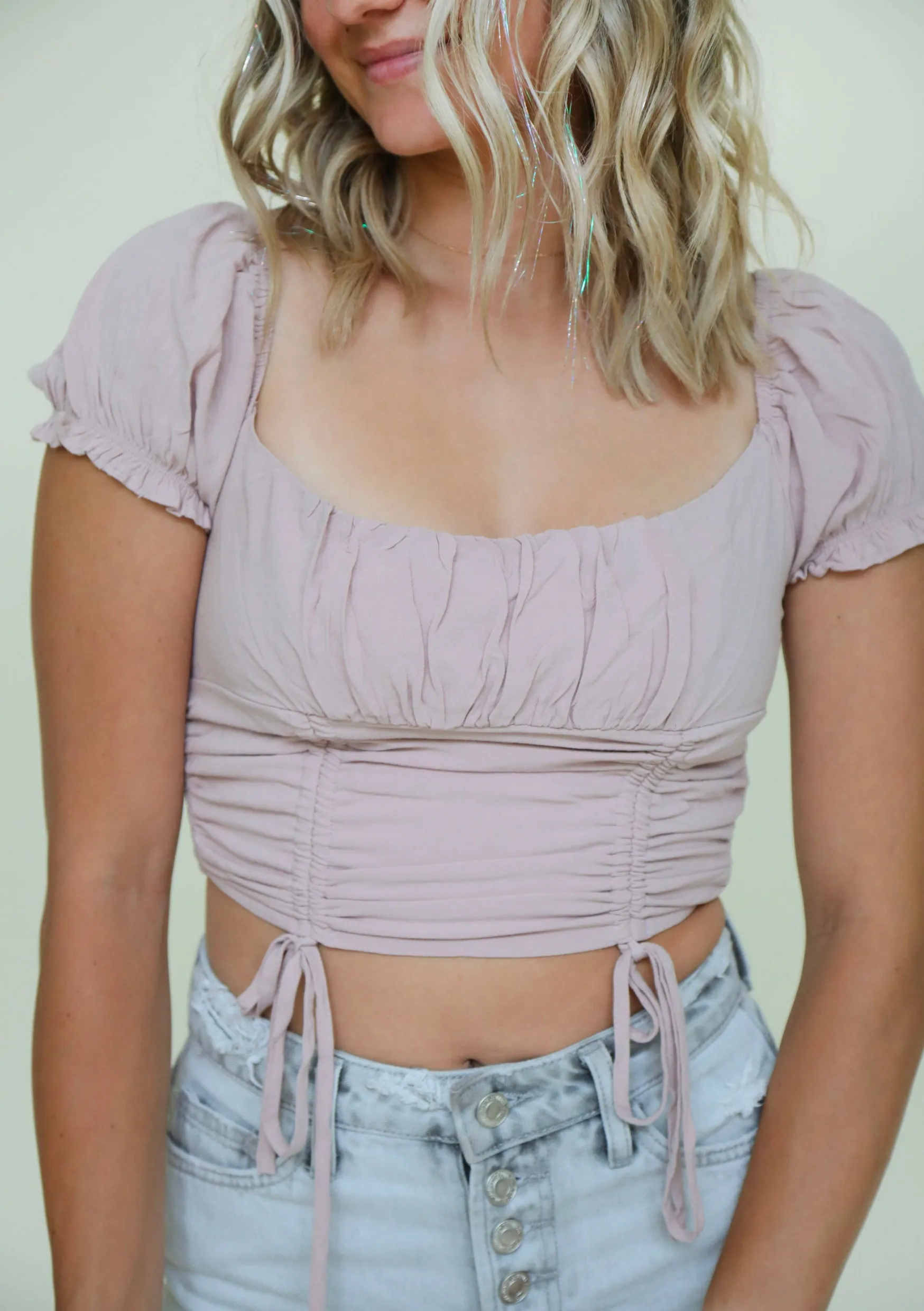 Major Attraction Crop Top in Pale Pink