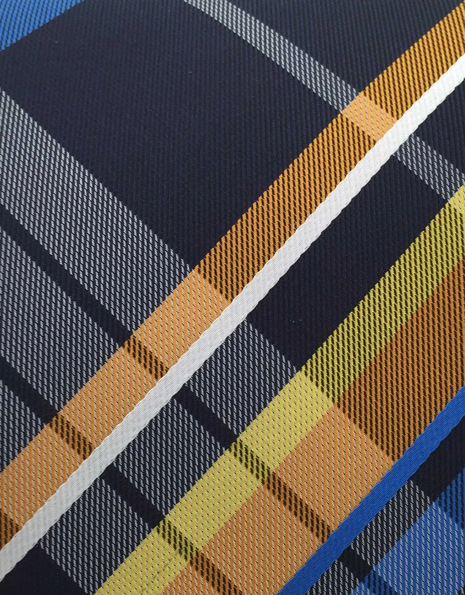 Navy, Mustard, Blue & Orange Plaid Tie