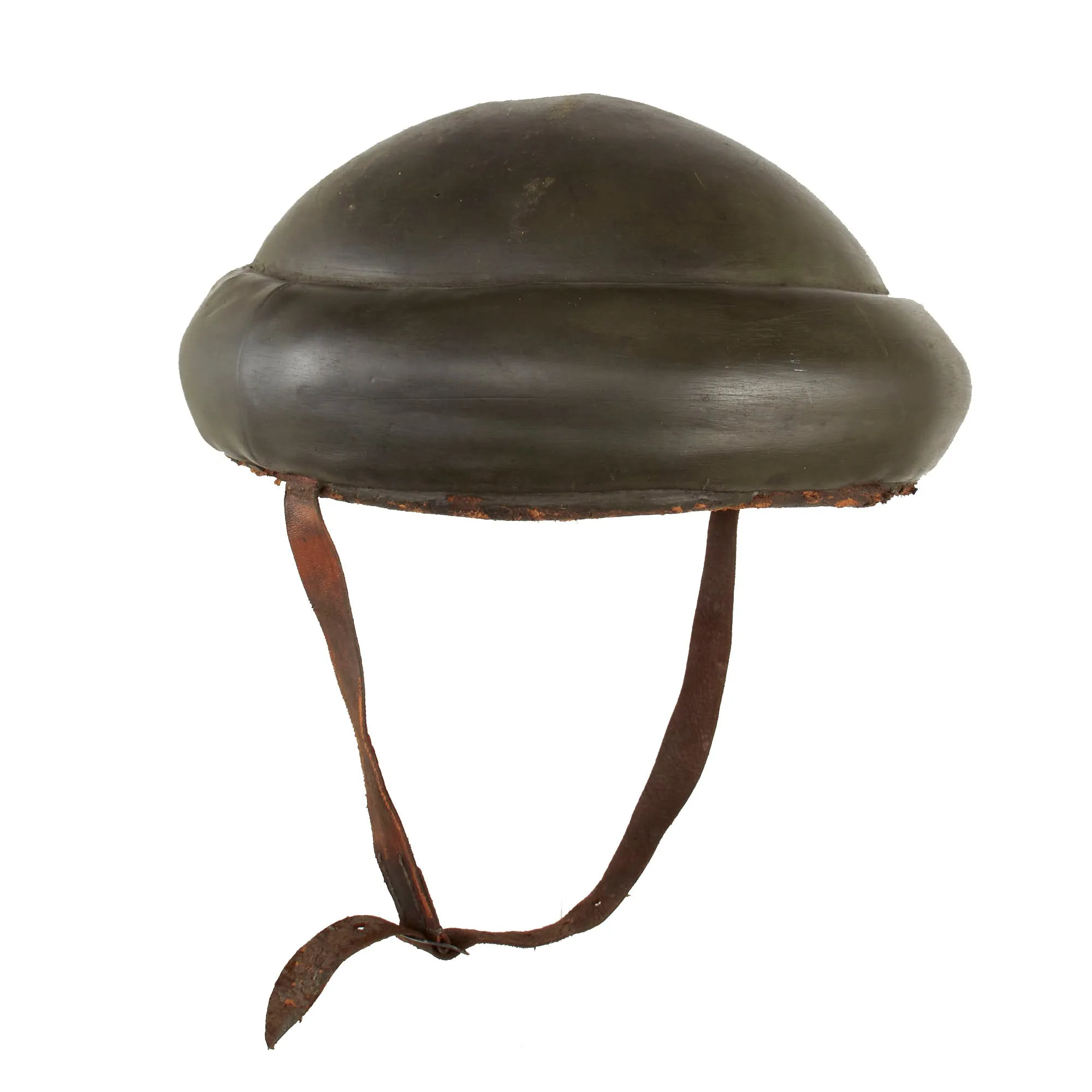 Original Imperial German WWI Panzer Tanker Lederschutzhelm Leather Crash Helmet - Formerly Part of the A.A.F. Tank Museum