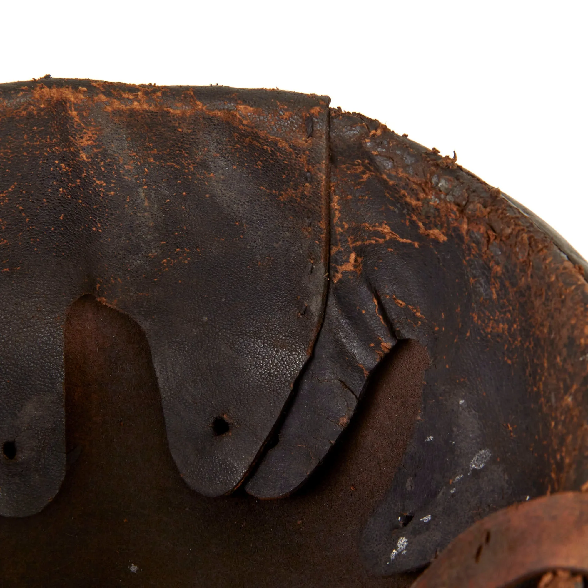 Original Imperial German WWI Panzer Tanker Lederschutzhelm Leather Crash Helmet - Formerly Part of the A.A.F. Tank Museum