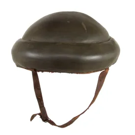 Original Imperial German WWI Panzer Tanker Lederschutzhelm Leather Crash Helmet - Formerly Part of the A.A.F. Tank Museum