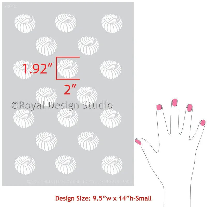 Perch Shell Pattern Furniture Stencil