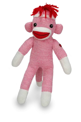 Plushland -8" Sockie Pink Sock Monkey