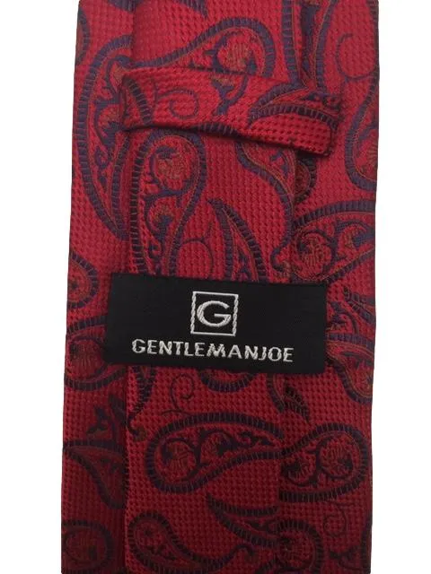 Red and Blue Extra Long Men's Paisley Tie