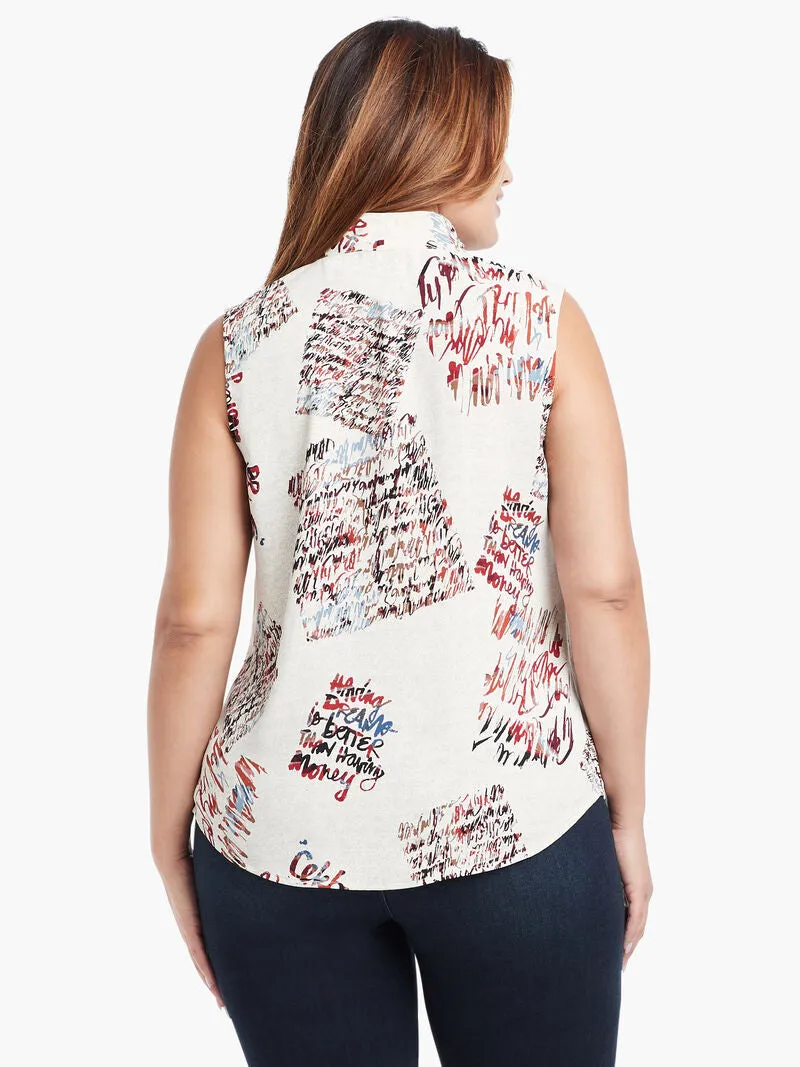 Scattered Letters Tank in Neutral Multi