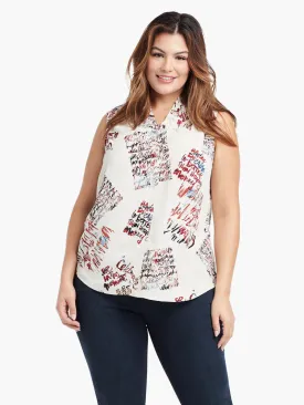 Scattered Letters Tank in Neutral Multi