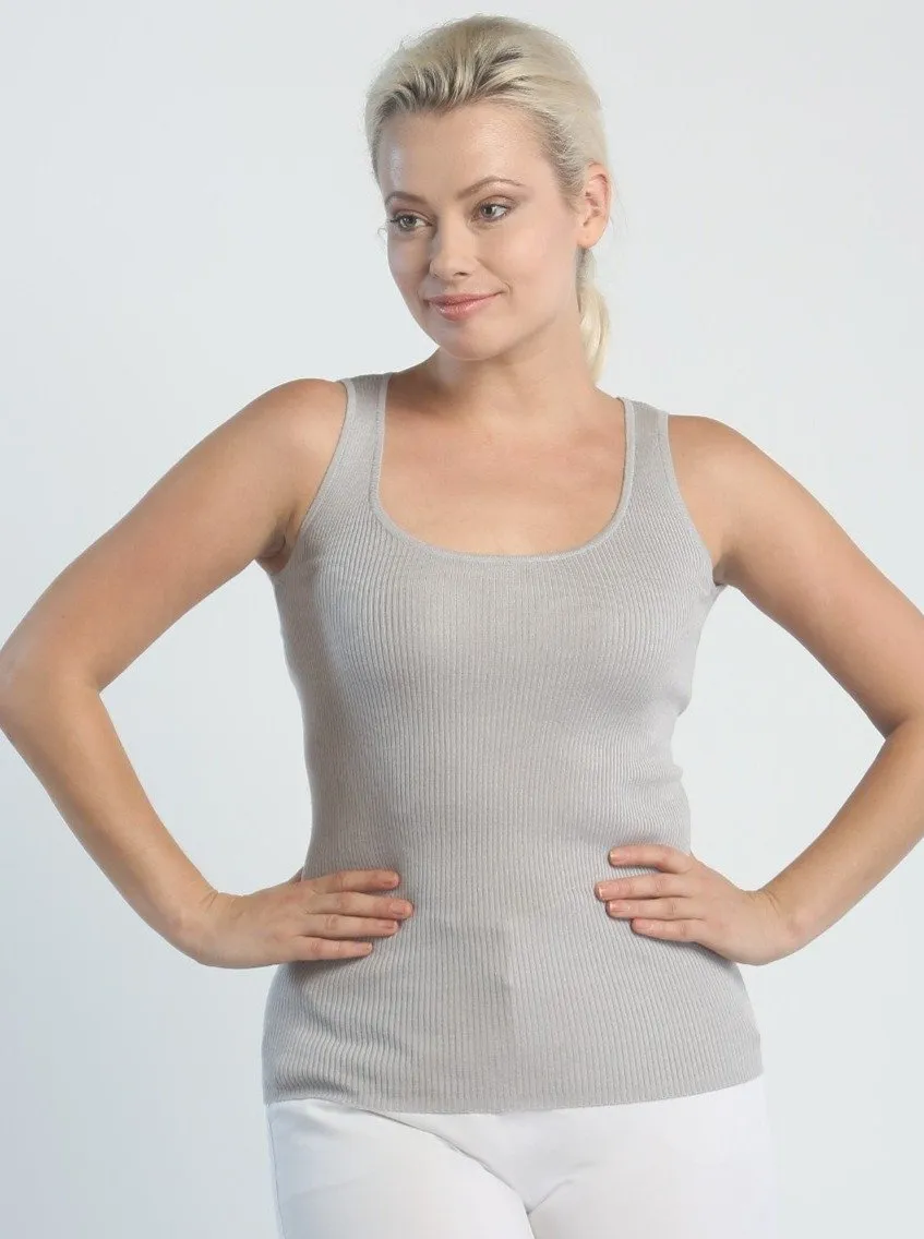 Silk Ribbed Tank Top