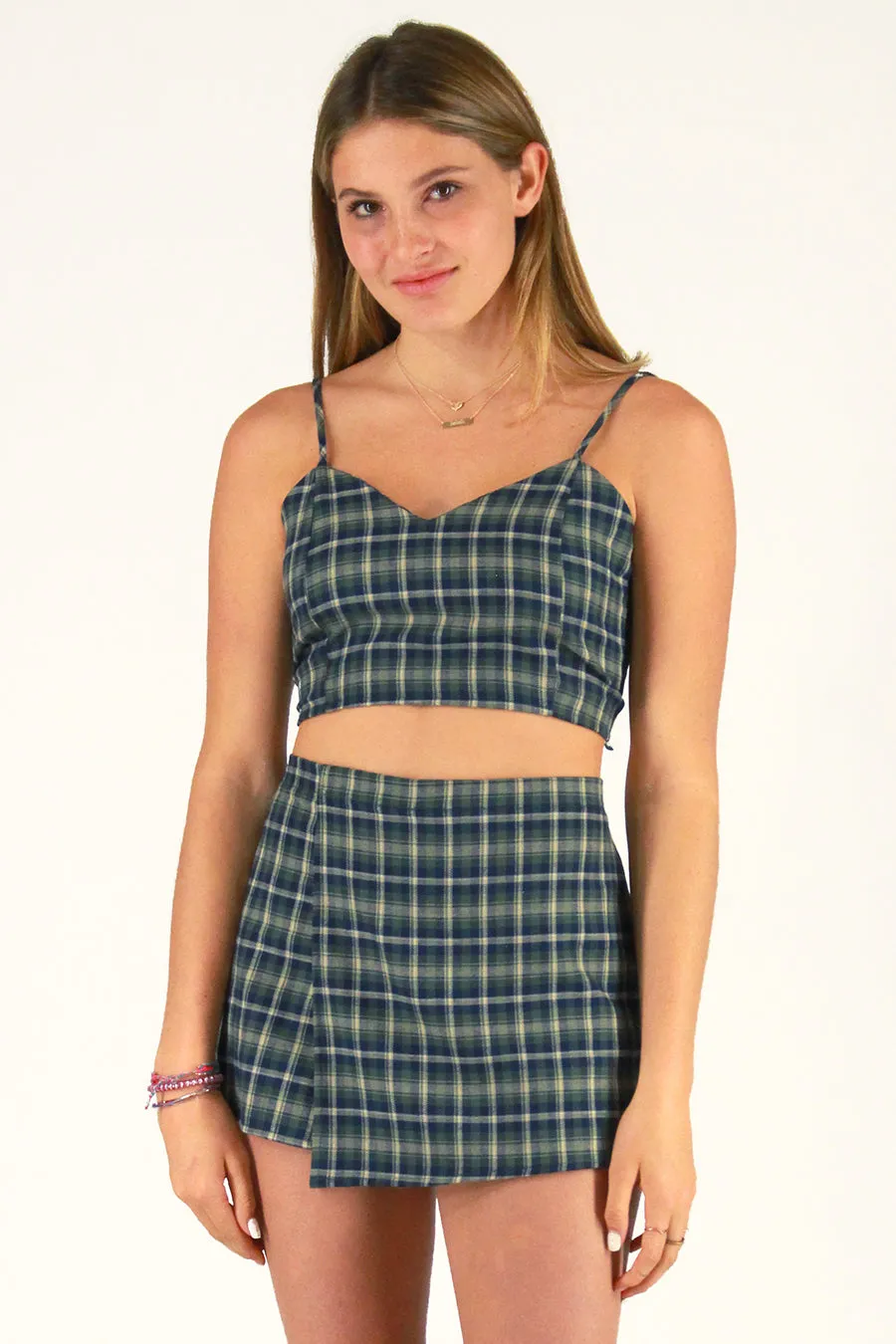 Skorts - Flannel Green Plaid