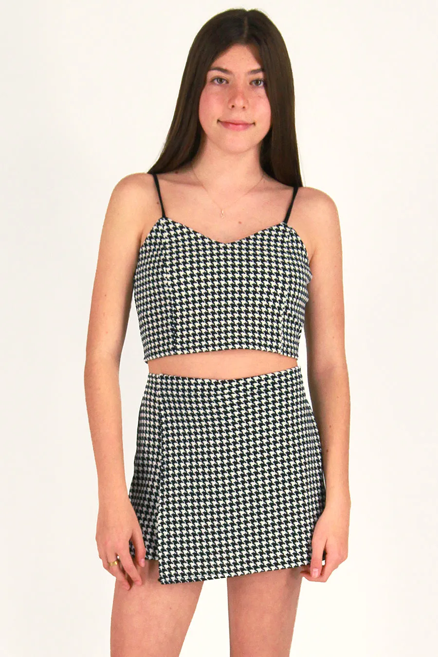 Skorts - Stretchy Black and White Houndstooth