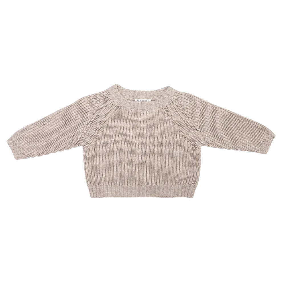 Speckled Raglan Pull Over - Pebble [GROWN]