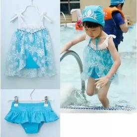 Swimsuit   frozen elsa Frozen II Three-piece Printed  by Swimwear