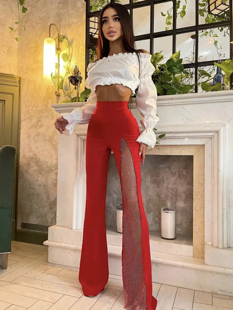 Trendy Fishnet Patwatch High Waist Pants