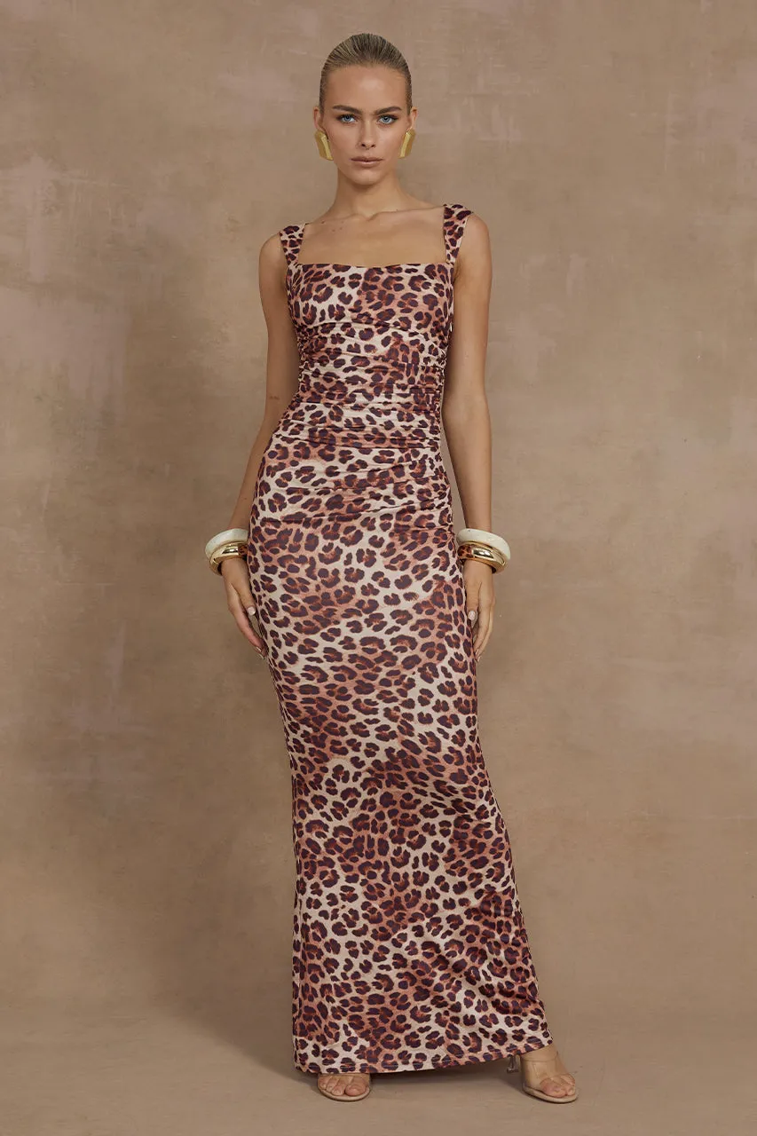 VIVIAN MAXI DRESS - LEOPARD PRINT